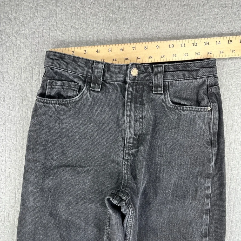 Zara baggy wide leg  Denim Jeans Women 2/26X29 Black High Rise Studded Y2K 90s‎